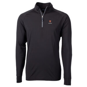Men's Cutter & Buck Black Harvard Crimson Big & Tall Adapt Eco Knit Quarter-Zip Pullover Jacket