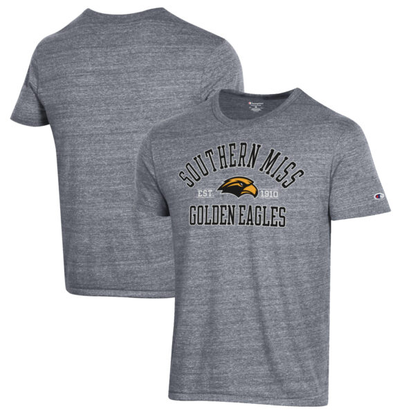 Men's Champion Heathered Gray Southern Miss Golden Eagles Ultimate Tri-Blend T-Shirt