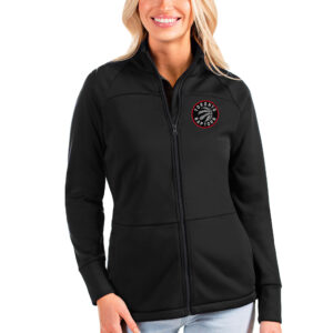 Women's Antigua Black Toronto Raptors Links Full-Zip Golf Jacket