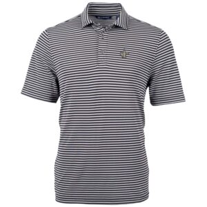 Men's Cutter & Buck Black New Orleans Saints Big & Tall Virtue Eco Pique Stripe Recycled Polo
