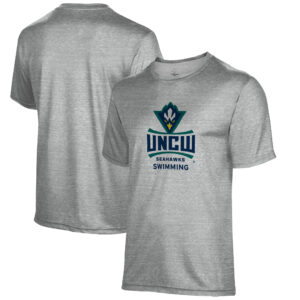Men's Gray UNC Wilmington Seahawks Swimming Name Drop T-Shirt