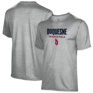 Men's Gray Duquesne Dukes Track & Field Name Drop T-Shirt