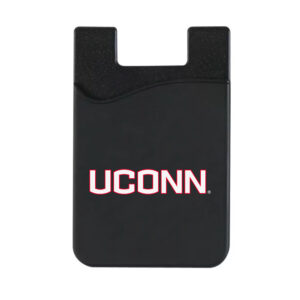 Black UConn Huskies Top Loading Faux Leather Phone Wallet Sleeve