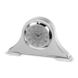 Silver Wayne State Warriors Napoleon Desk Clock