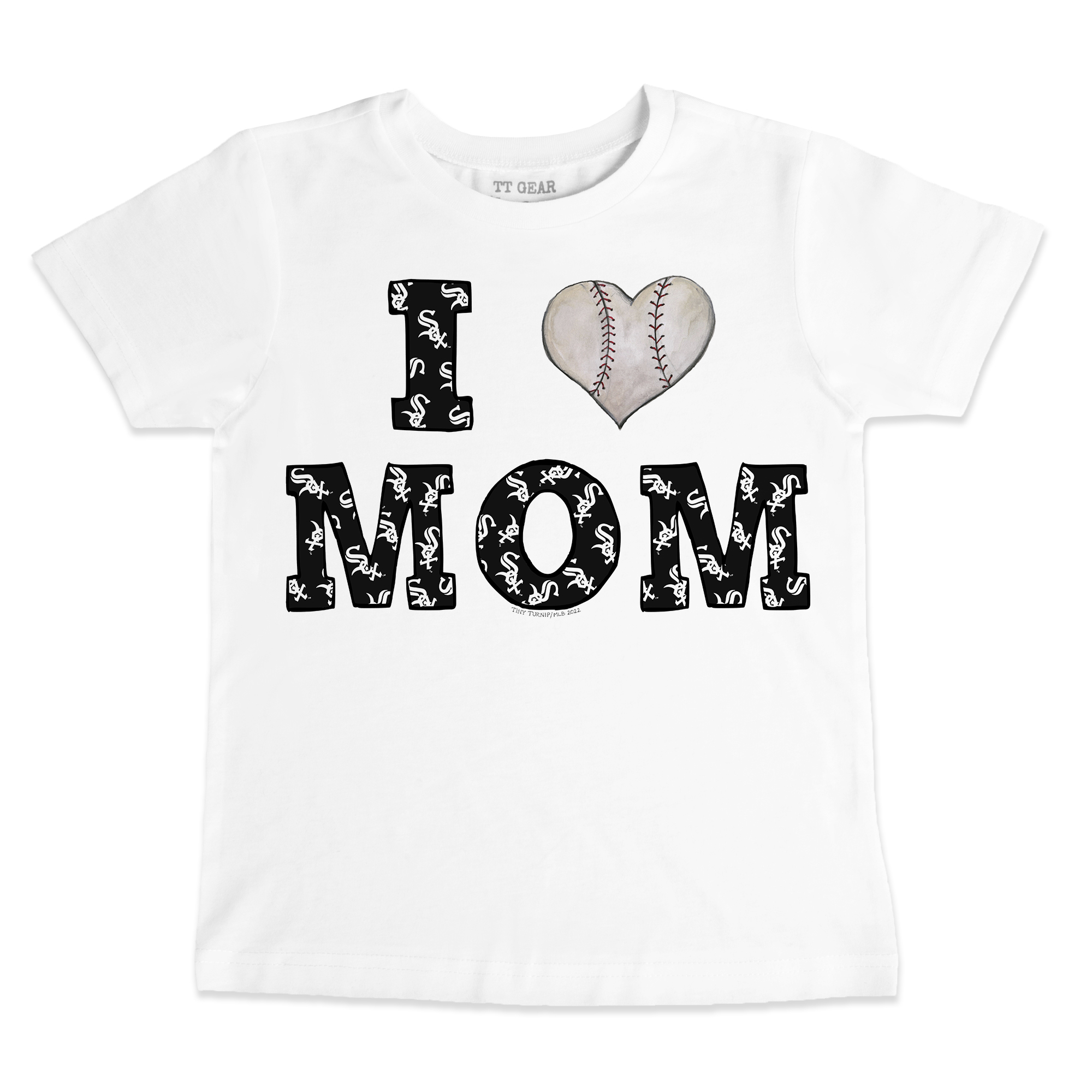Infant Tiny Turnip White Chicago White Sox Heart Mom T-Shirt