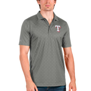 Men's Antigua Gray Texas Rangers Spark Polo