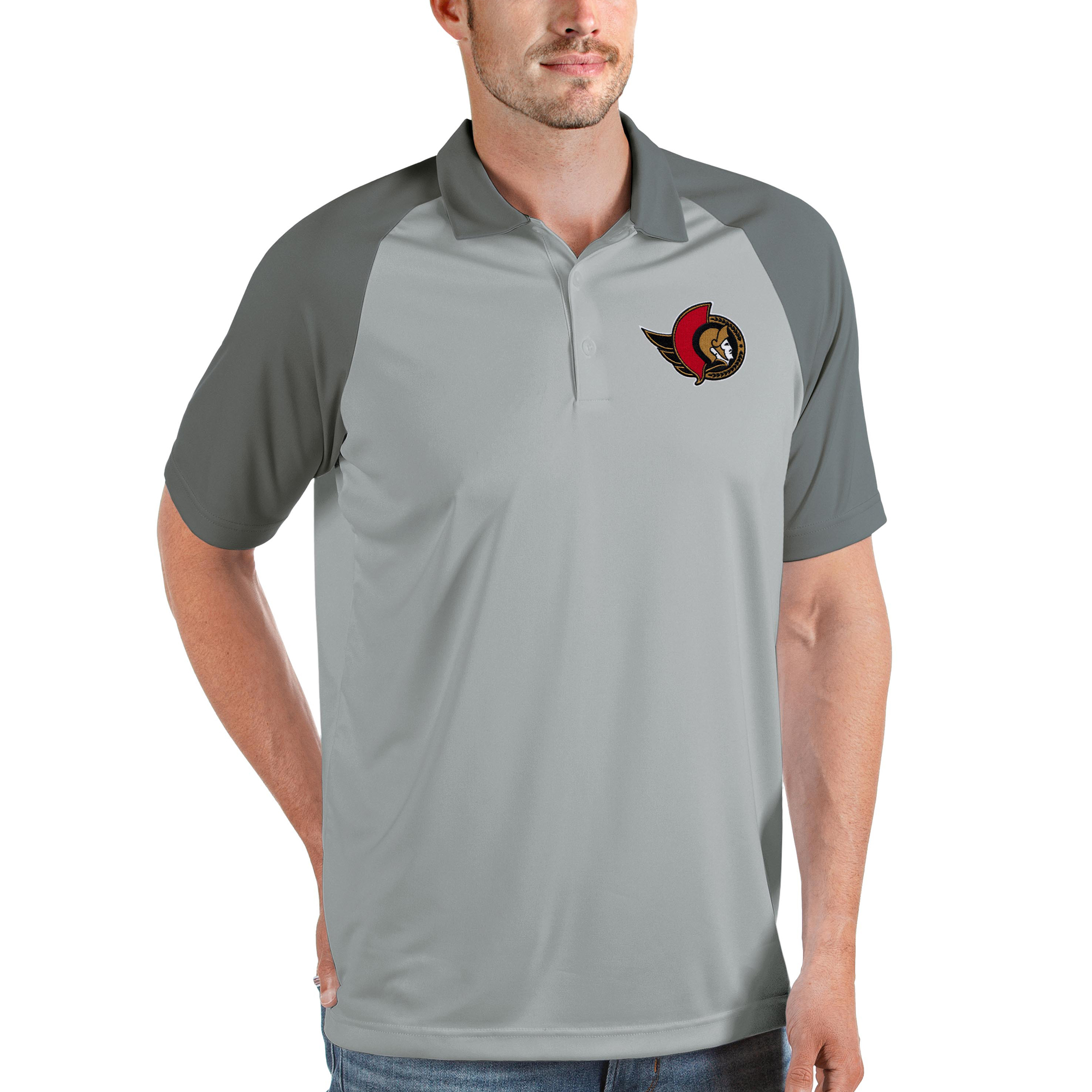 Men's Antigua Gray Ottawa Senators Nova Polo