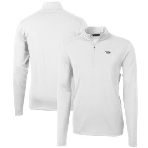 Men's Cutter & Buck White North Carolina Central Eagles Big & Tall Virtue Eco Pique Recycled Quarter-Zip Pullover Top