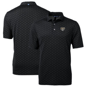 Men's Cutter & Buck Black Oakland Golden Grizzlies Big & Tall Virtue Eco Pique Tile Print Recycled Polo