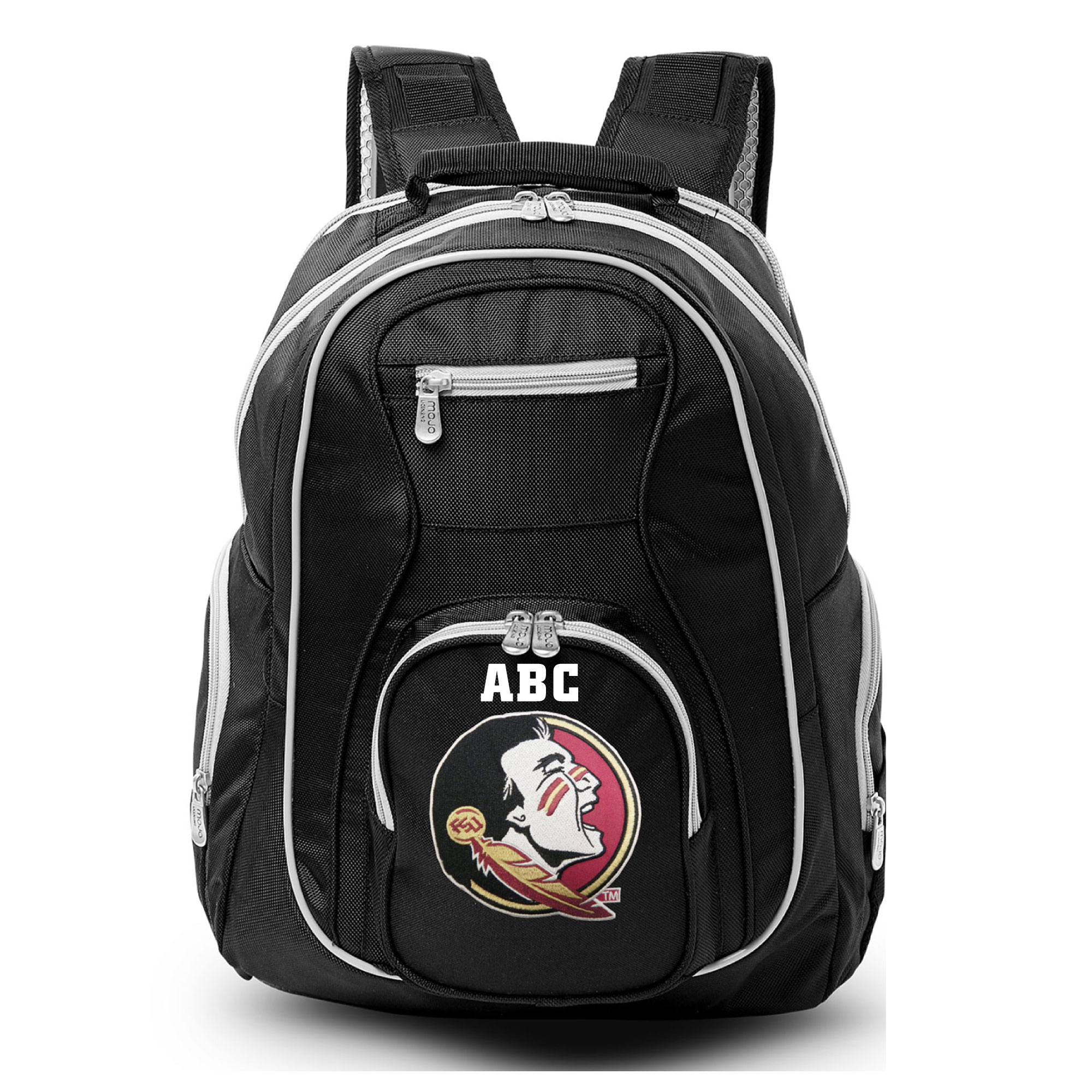 MOJO Black Florida State Seminoles Personalized Premium Color Trim Backpack