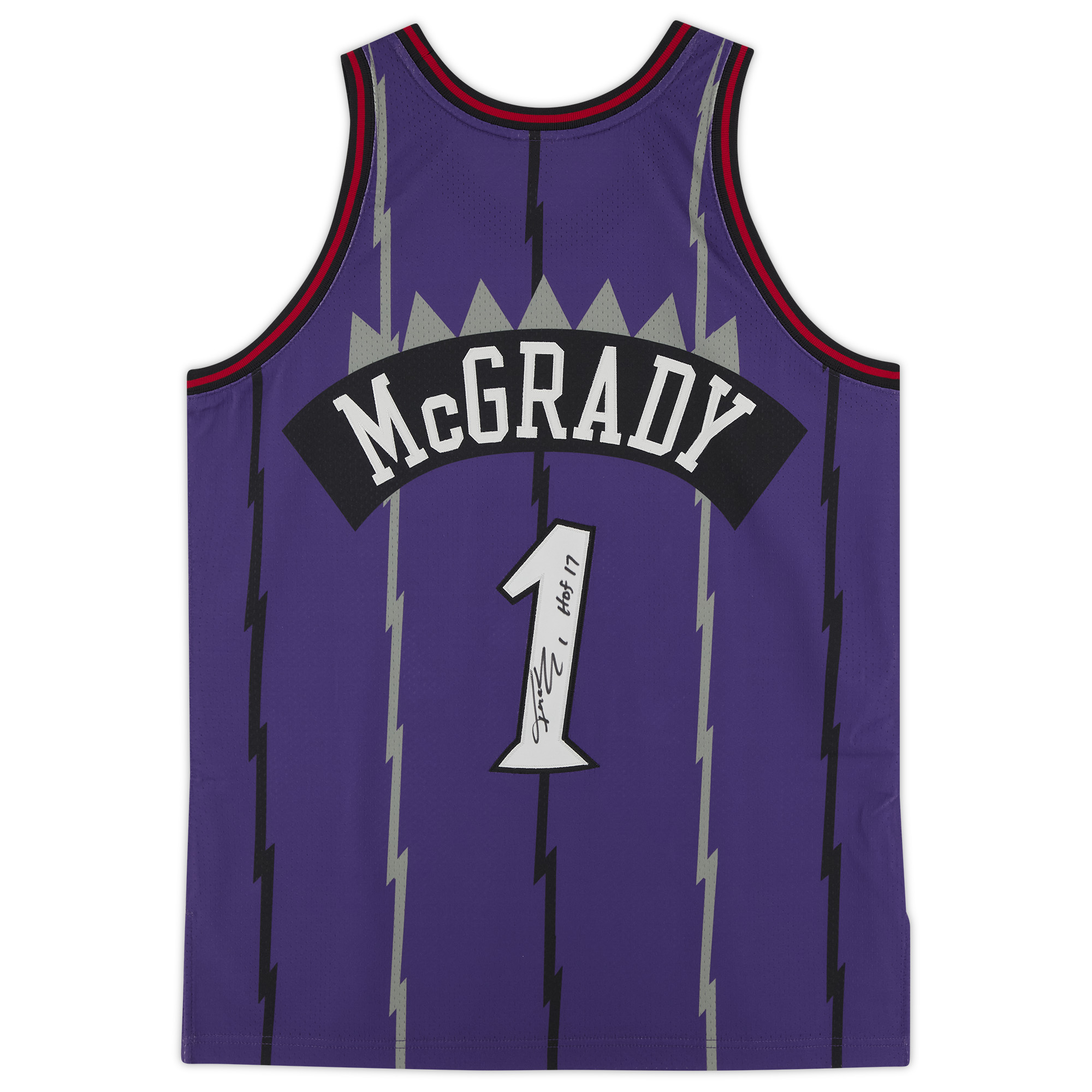Tracy McGrady Purple Toronto Raptors Autographed Mitchell & Ness 1998 Authentic Jersey with "HOF 17" Inscription - Image 3