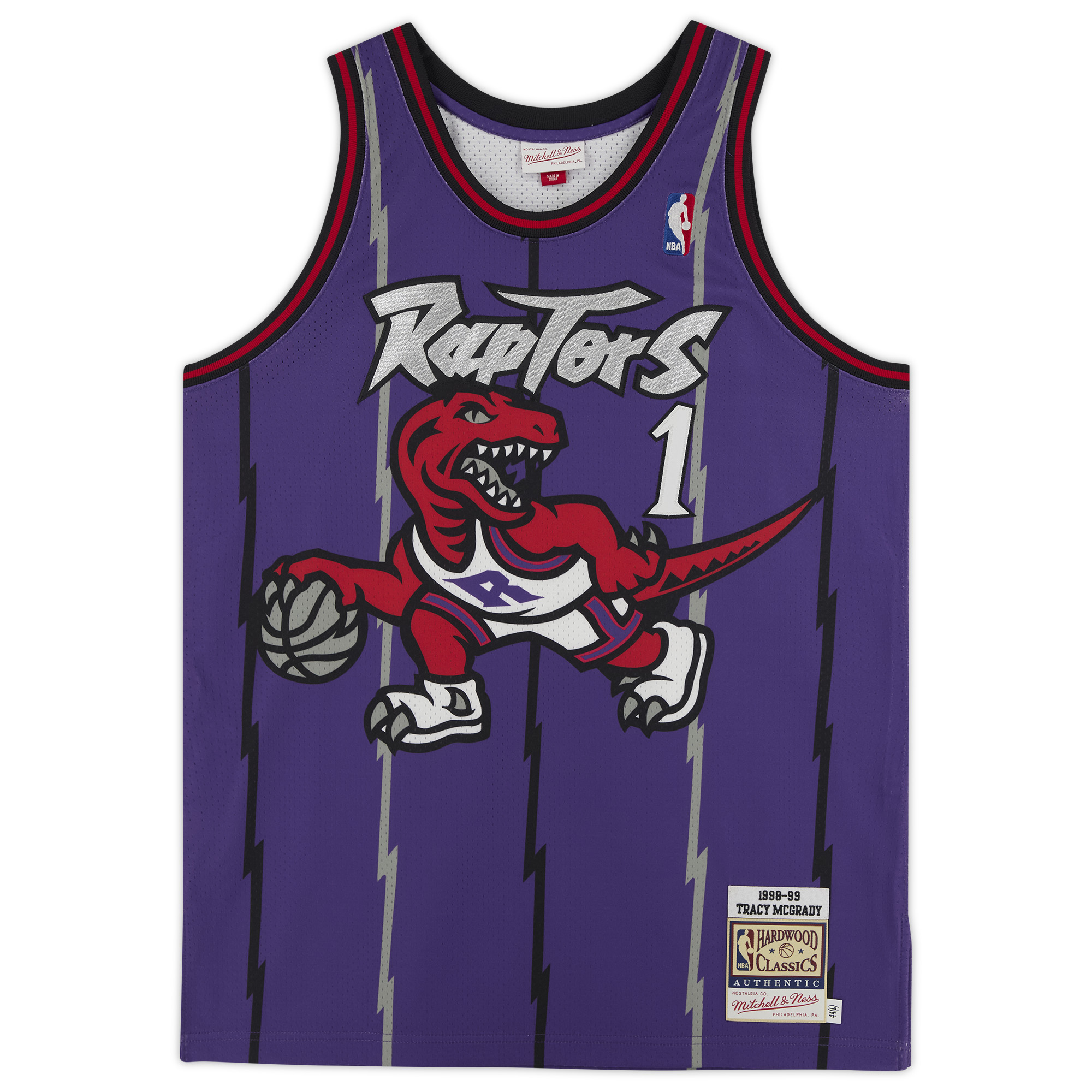 Tracy McGrady Purple Toronto Raptors Autographed Mitchell & Ness 1998 Authentic Jersey with "HOF 17" Inscription - Image 8