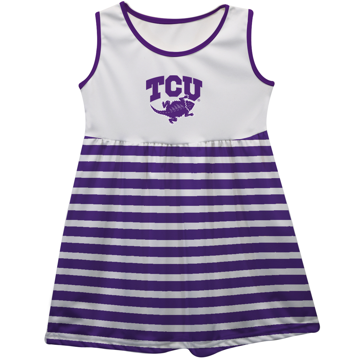 Girls Toddler White TCU Horned Frogs Tank Top Dress