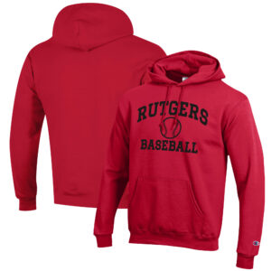 Men's Champion Scarlet Rutgers Scarlet Knights Baseball Icon Pullover Hoodie