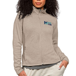 Women's Antigua Oatmeal Mid Michigan College Course Full-Zip Jacket