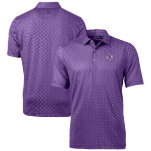 Men's Cutter & Buck Purple Stephen F Austin Lumberjacks Big & Tall Pike Banner Print Polo