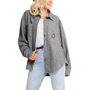 Women's Gameday Couture Gray South Dakota Coyotes Switch It Up Button-Up Shacket