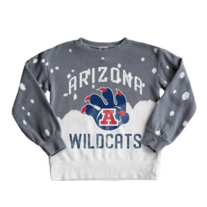 Girls Youth Gameday Couture Gray Arizona Wildcats Faded Pullover Sweatshirt