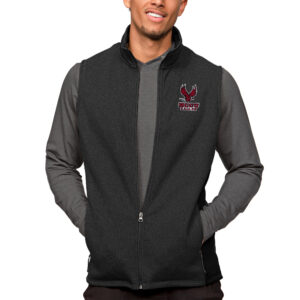 Men's Antigua Heather Black North Carolina Central Eagles Course Full-Zip Vest