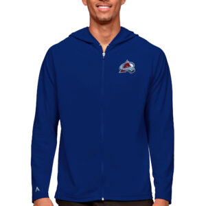 Men's Antigua Royal Colorado Avalanche Logo Legacy Full-Zip Hoodie
