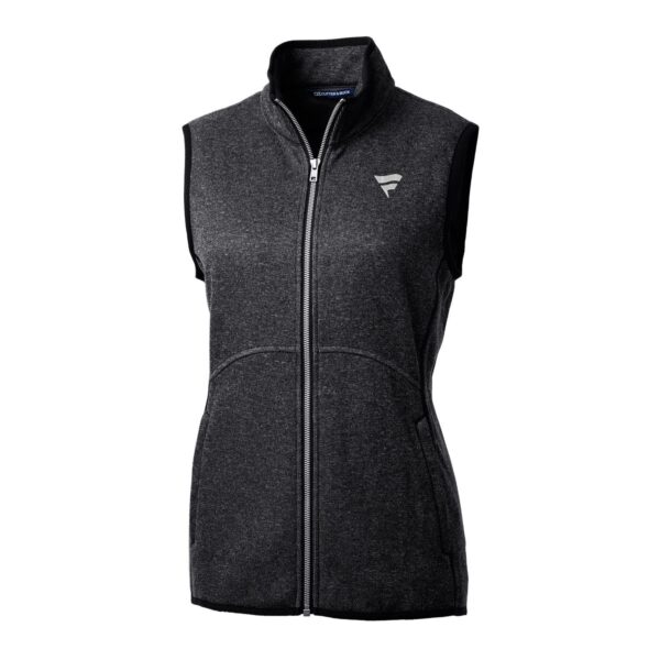 Women's Cutter & Buck Charcoal Fanatics Corporate Mainsail Basic Sweater Knit Fleece Full-Zip Vest - Image 6