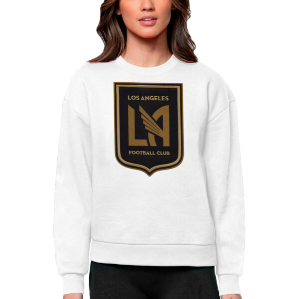 Women's Antigua White LAFC Team Logo Victory Pullover Sweatshirt