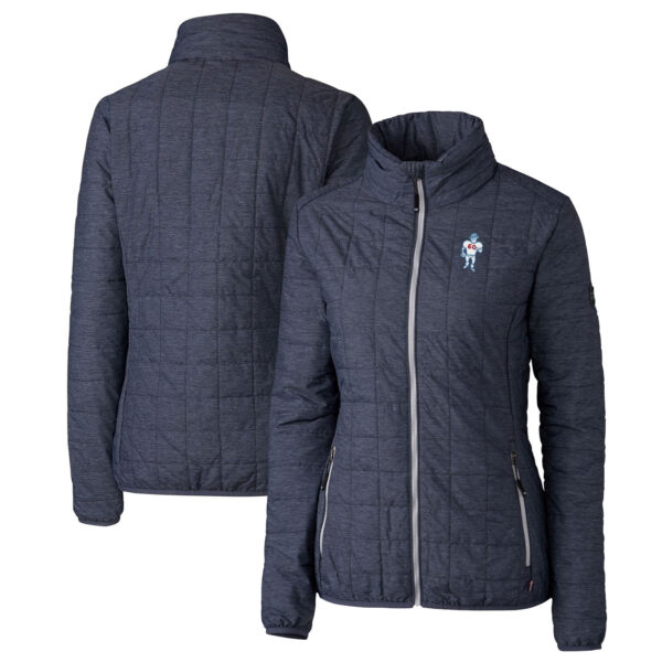 Women's Cutter & Buck Heather Navy Houston Oilers Throwback Logo Rainier PrimaLoft Eco Full-Zip Puffer Jacket - Image 5