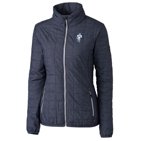 Women's Cutter & Buck Heather Navy Houston Oilers Throwback Logo Rainier PrimaLoft Eco Full-Zip Puffer Jacket - Image 6