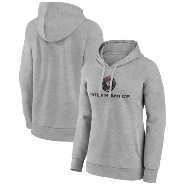 Women's Gray Inter Miami CF Heart and Soul Pullover Hoodie