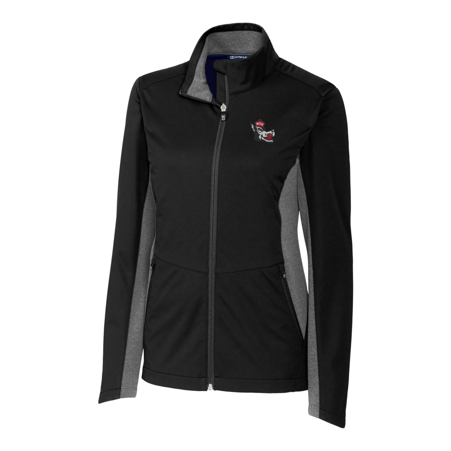 Women's Cutter & Buck Black NC State Wolfpack Vault Navigate Softshell Full-Zip Jacket - Image 3