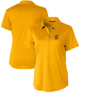 Women's Cutter & Buck Gold Grambling Tigers Vault Prospect Textured Stretch Polo