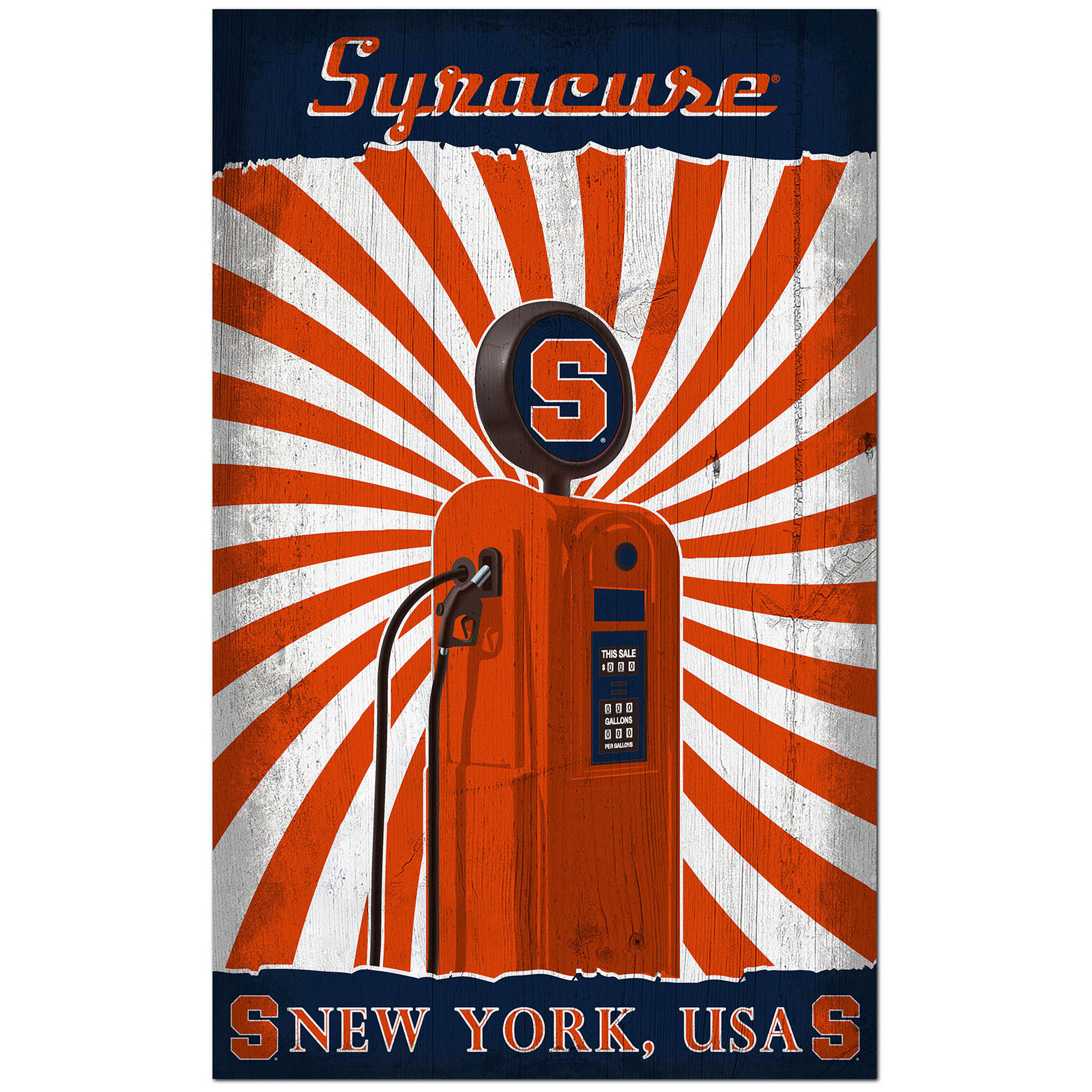 Syracuse Orange 11'' x 19'' Retro Pump Location Sign