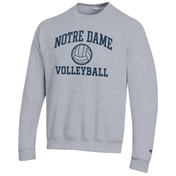 Men's Champion Heather Gray Notre Dame Fighting Irish Volleyball Icon Powerblend Pullover Sweatshirt - Image 6