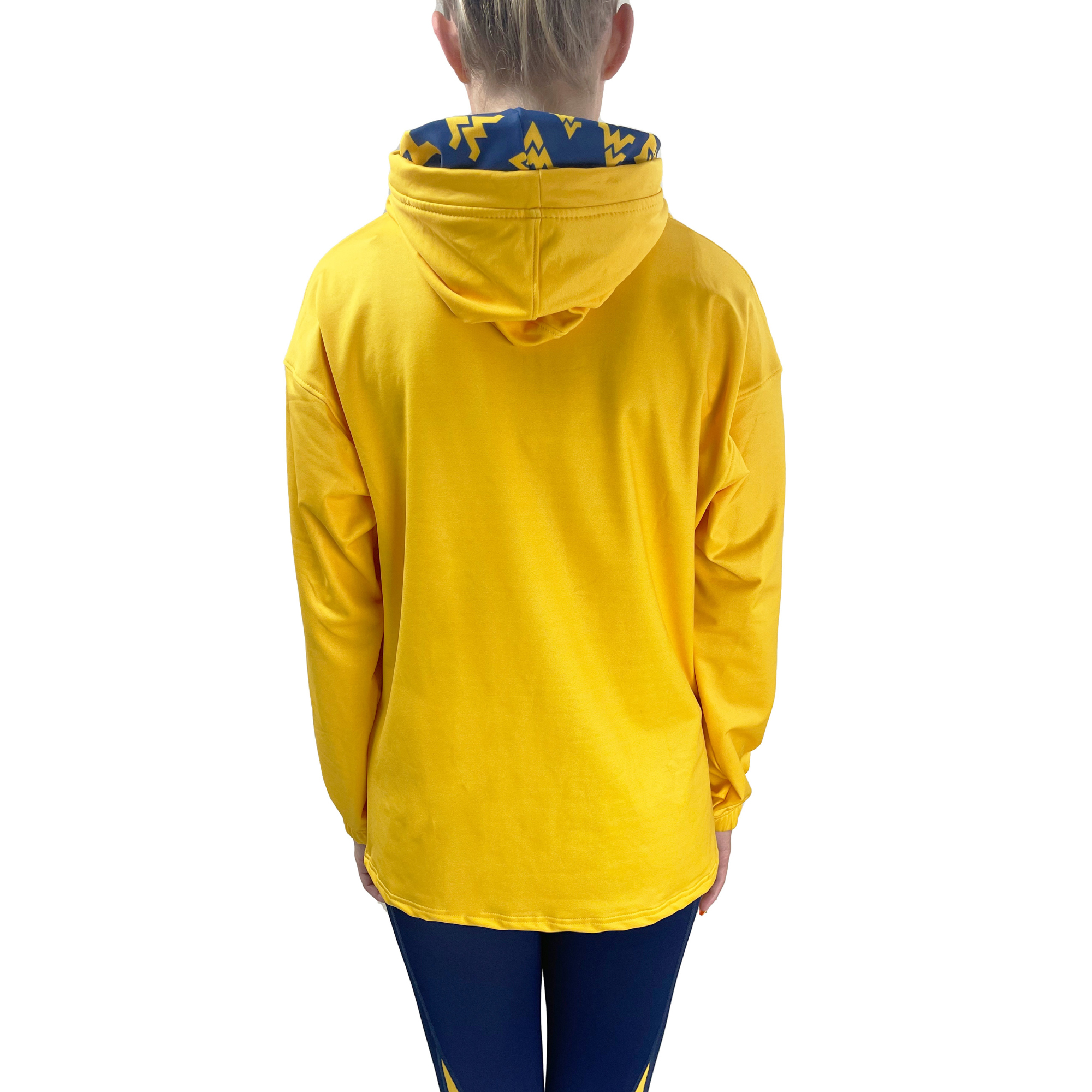 Women's Gold West Virginia Mountaineers Luxe Pullover Hoodie - Image 5