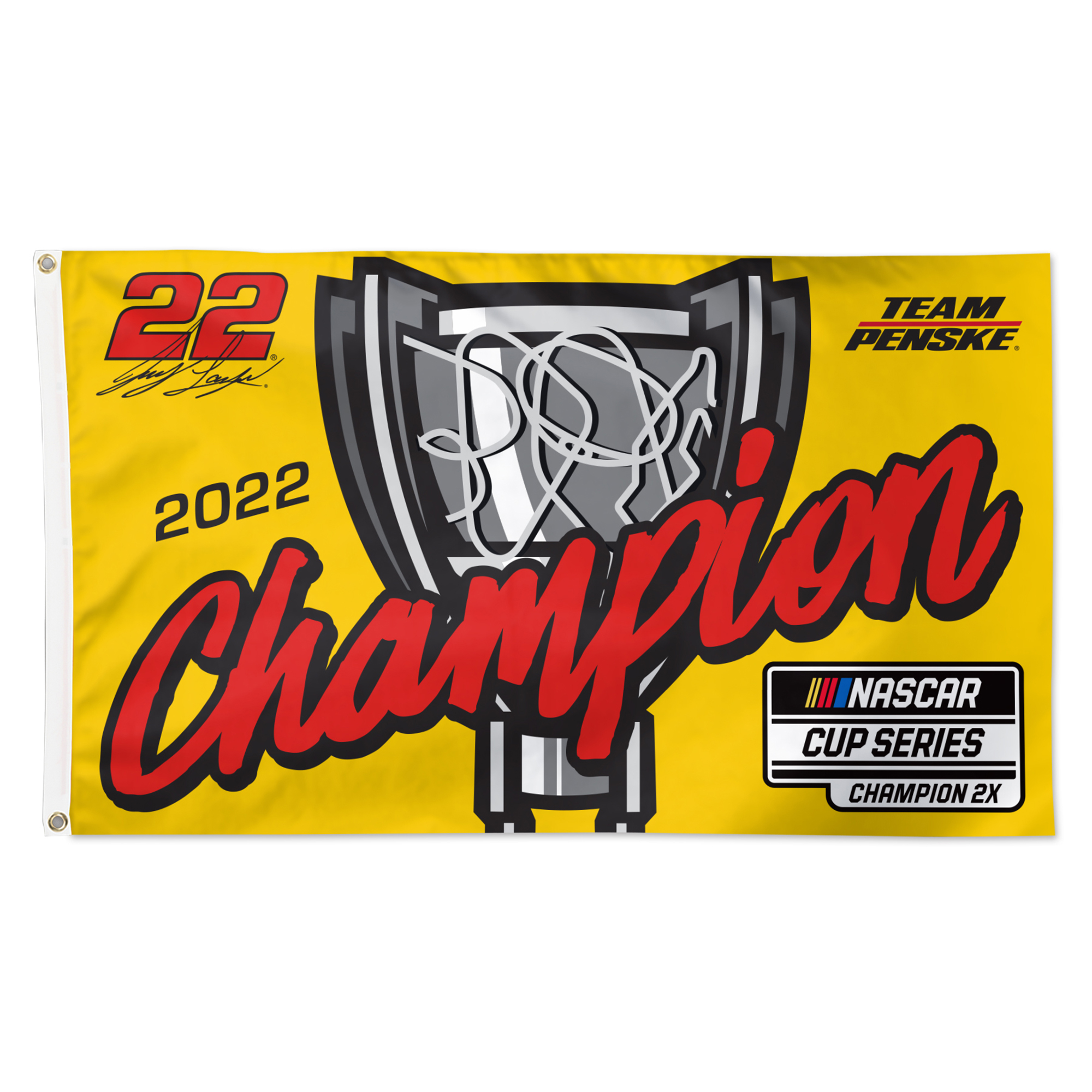 WinCraft Joey Logano 2022 NASCAR Cup Series Champion On Track Celebration 3' x 5' One-Sided Flag