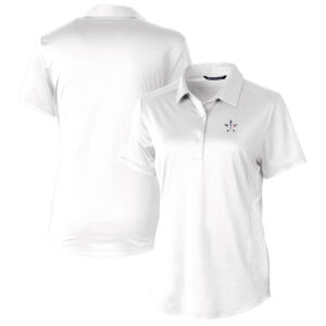 Women's Cutter & Buck White Houston Astros Americana Logo Prospect DryTec Textured Stretch Polo