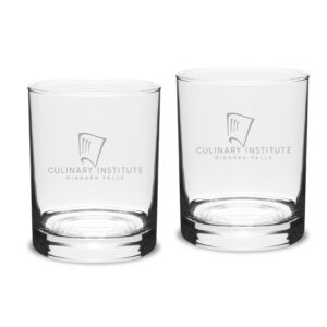 Niagara Falls Culinary Institute Team Design 14oz. Classic Double Old Fashion Glass Set