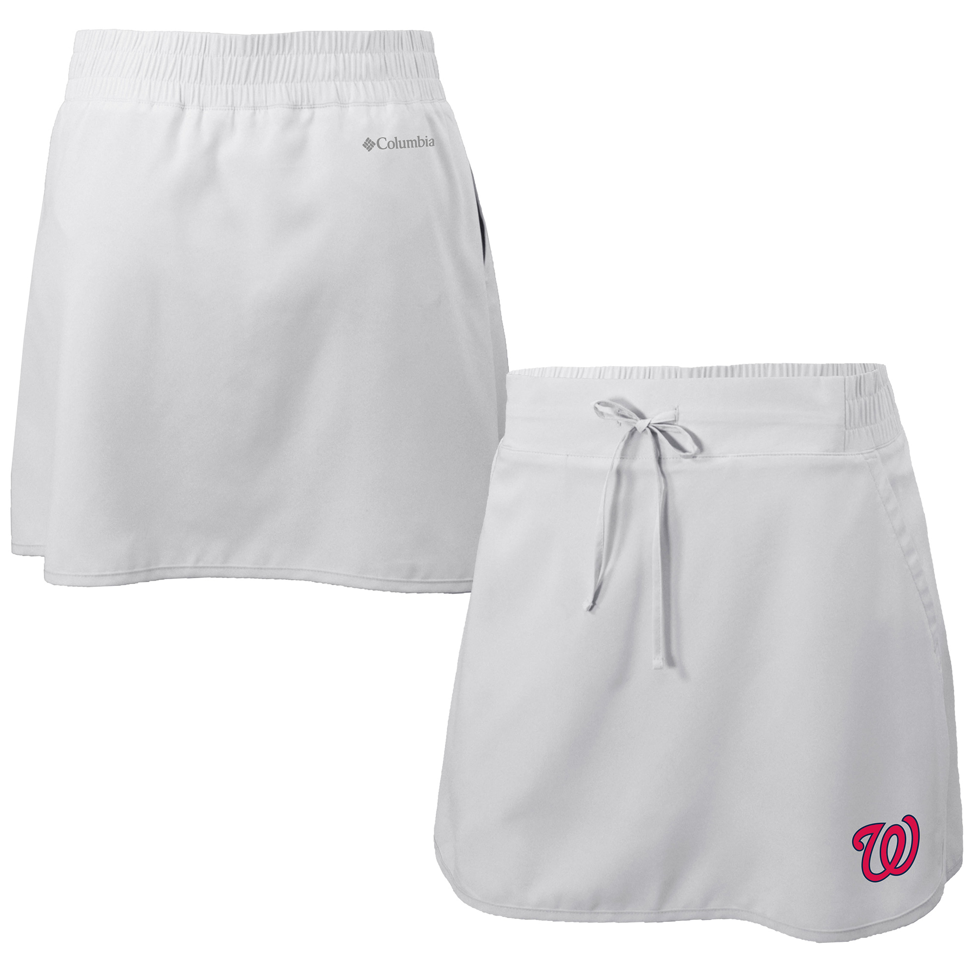 Women's Columbia White Washington Nationals Omni-Wick Lakewood Pines Skort - Image 2