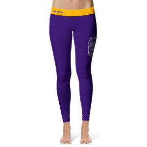 Women's Vive La Fete  Purple/Gold UAlbany Great Danes Plus Size Solid Design Yoga Leggings