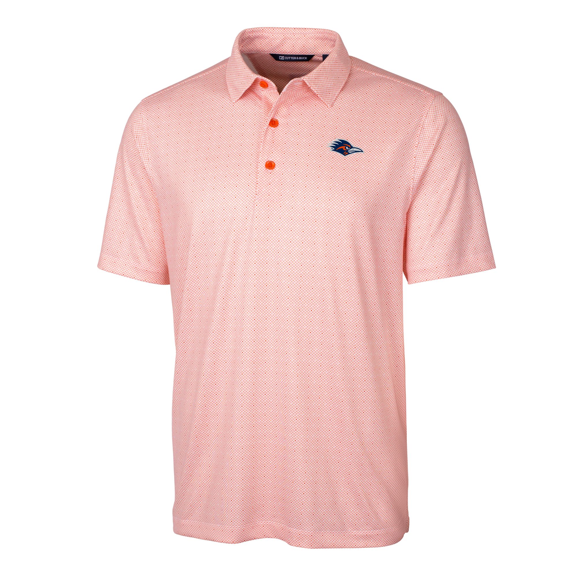 Men's Cutter & Buck Orange UTSA Roadrunners Big & Tall Pike Double Dot Print Stretch Polo - Image 6