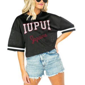 Women's Gameday Couture  Black IUPUI Jaguars Game Face Fashion Jersey