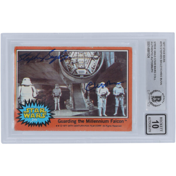 Stephen Bailey and Chris Bunn Star Wars Autographed 1977 Topps Star Wars #275 BGS Authenticated 10 Auto Card - Image 7