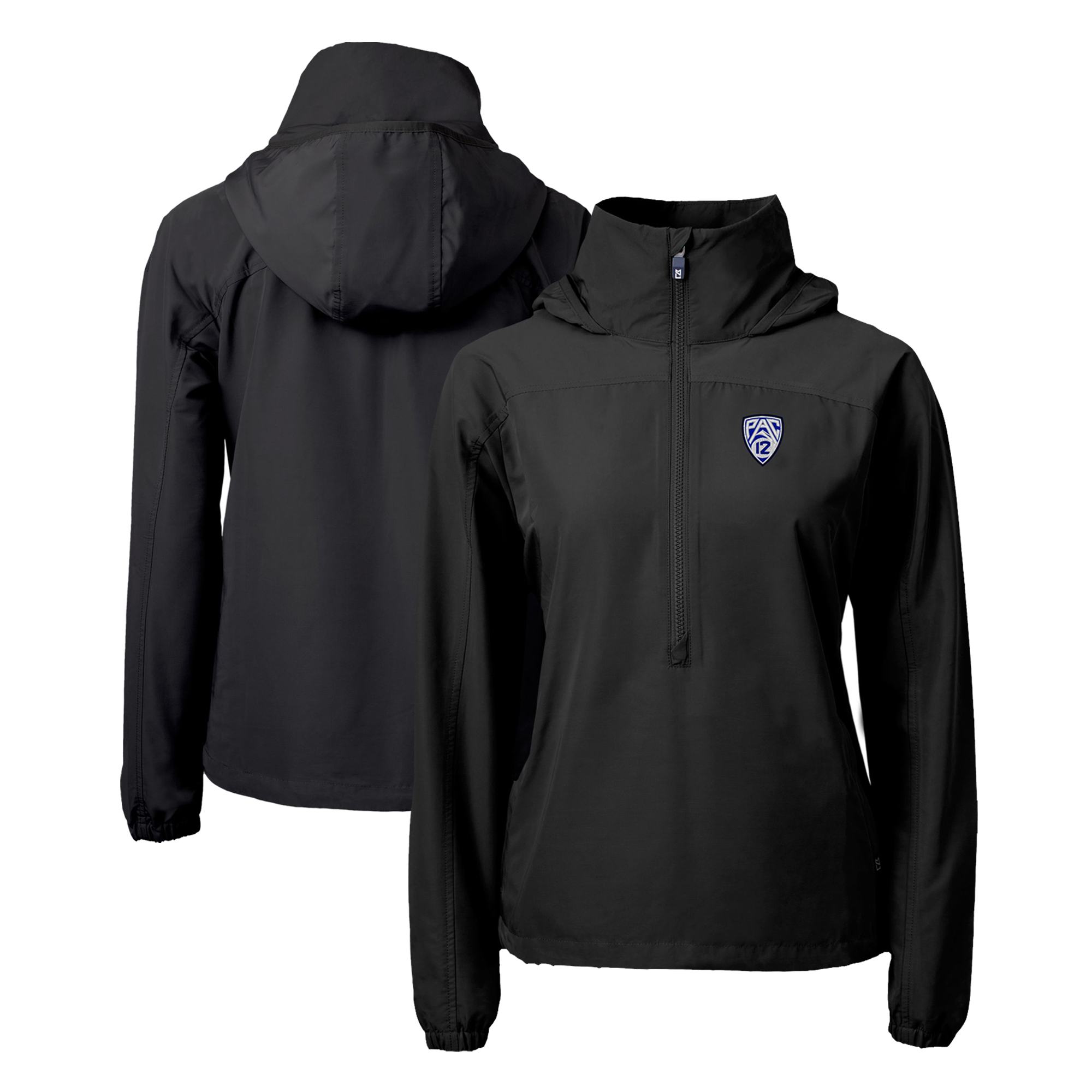 Women's Cutter & Buck Black Pac-12 Gear Charter Eco Recycled Anorak Half-Zip Jacket - Image 5