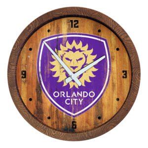 Orlando City SC 20.25" Faux Distressed Barrel Top Clock
