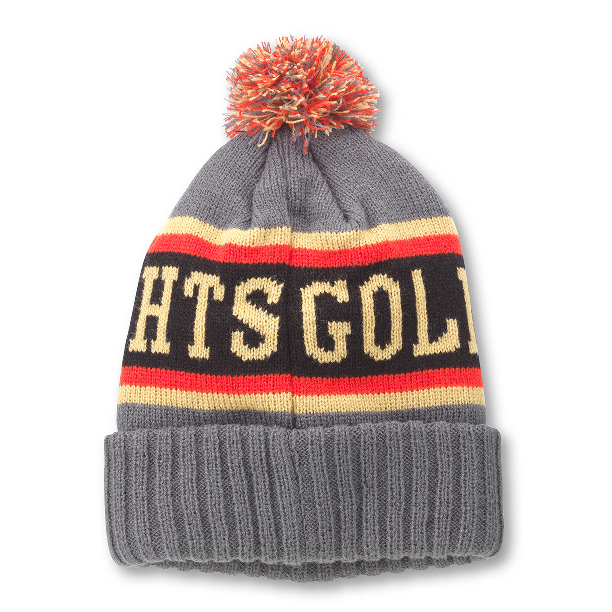 Men's American Needle Charcoal/Black Vegas Golden Knights Pillow Line Cuffed Knit Hat with Pom - Image 5