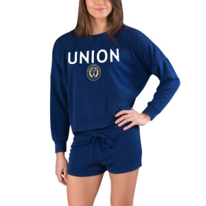 Women's Concepts Sport  Navy Philadelphia Union Gather Long Sleeve Top & Shorts Set
