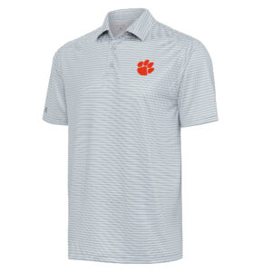 Men's Antigua Gray Clemson Tigers Skills Polo