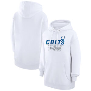 Women's G-III 4Her by Carl Banks  White Indianapolis Colts Graphic Fleece Pullover Hoodie