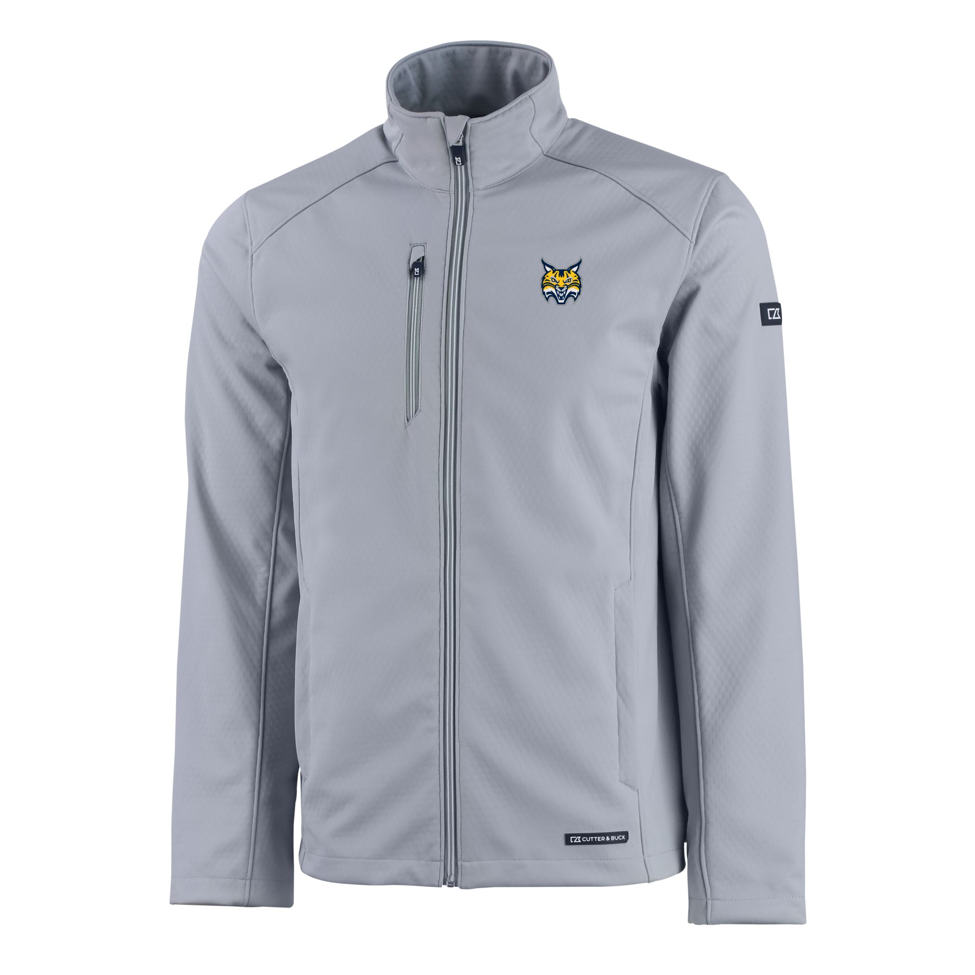 Men's Cutter & Buck Gray Quinnipiac Bobcats Evoke Eco Softshell Recycled Full-Zip Jacket - Image 6