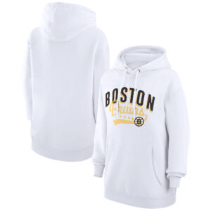 Women's G-III 4Her by Carl Banks  White Boston Bruins Filigree Logo Pullover Hoodie